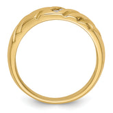 14K 3-Stone 1/8 carat Diamond Complete Men's Band - 10